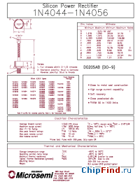 Datasheet 1N4050 manufacturer Microsemi